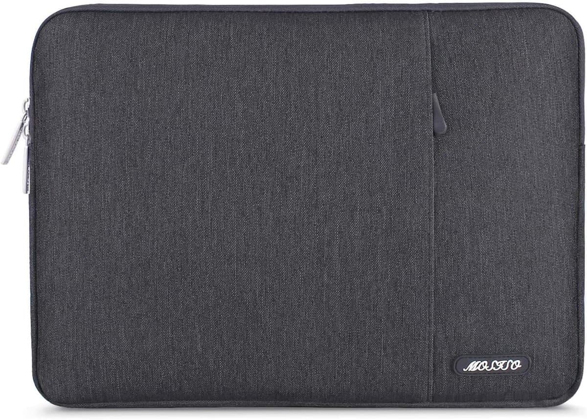 Mosiso beschermhoes/etui voor laptop of notebook, van polyester, waterafstotend, verticaal georiënteerde stijl, Space grijs