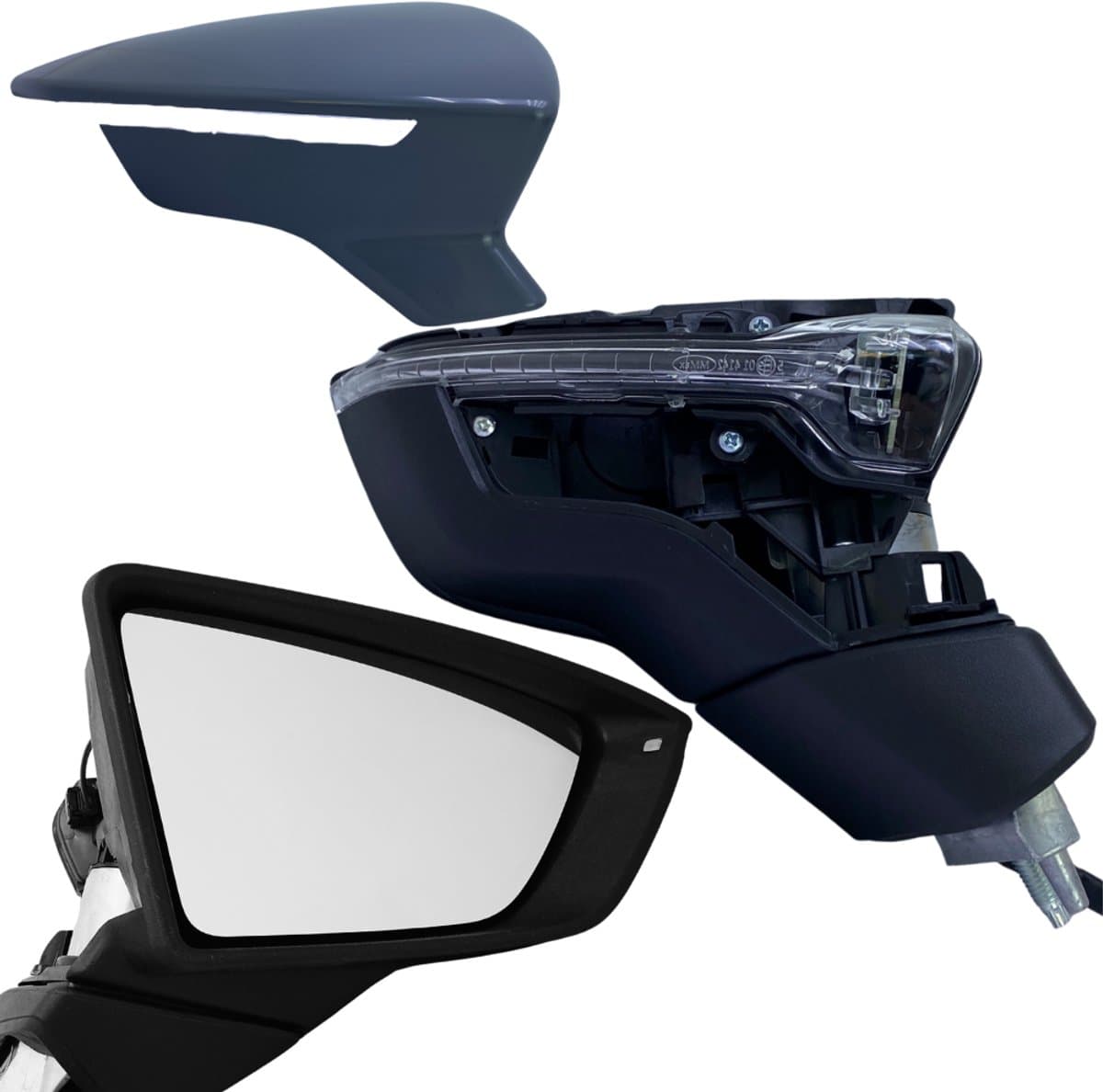 BILMAX Rechter Buitenspiegel Vervanging voor Seat Leon (5F) 2012–2020, Elektrisch Verstelbaar, Elektrisch Inklapbaar, Met Richtingaanwijzer, Verwarmd, Gegrond, 8-Pins (Passagierszijde)