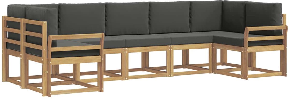 vidaXL - Buiten - bank - set - 7 - st - Wit - en - antracietkleurig