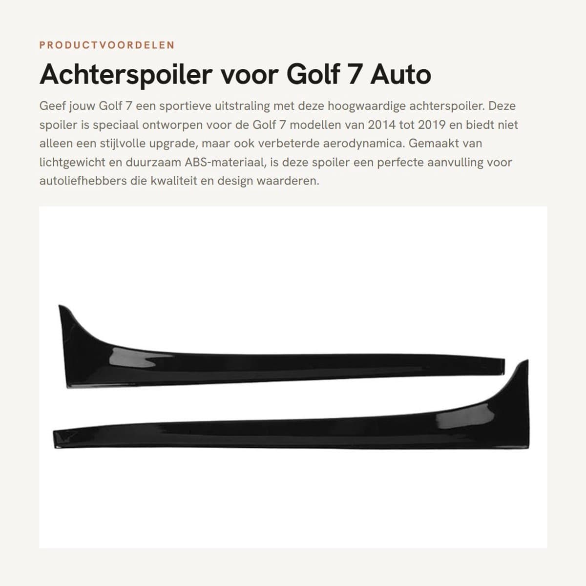 Dailygoods- Achterspoiler - 2 stuks - ABS - Zwart - Krasbestendig - Waterdicht - Afmetingen 380 x 95 mm - Spoiler