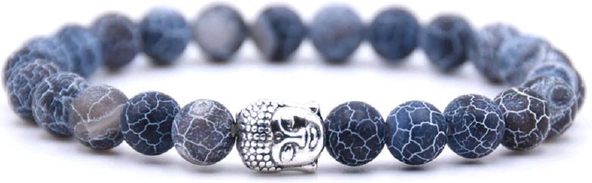 Mala Armband Van Natuursteen - Blauwe Stenen – Buddha / Boedha – 20 cm - Rhylane®
