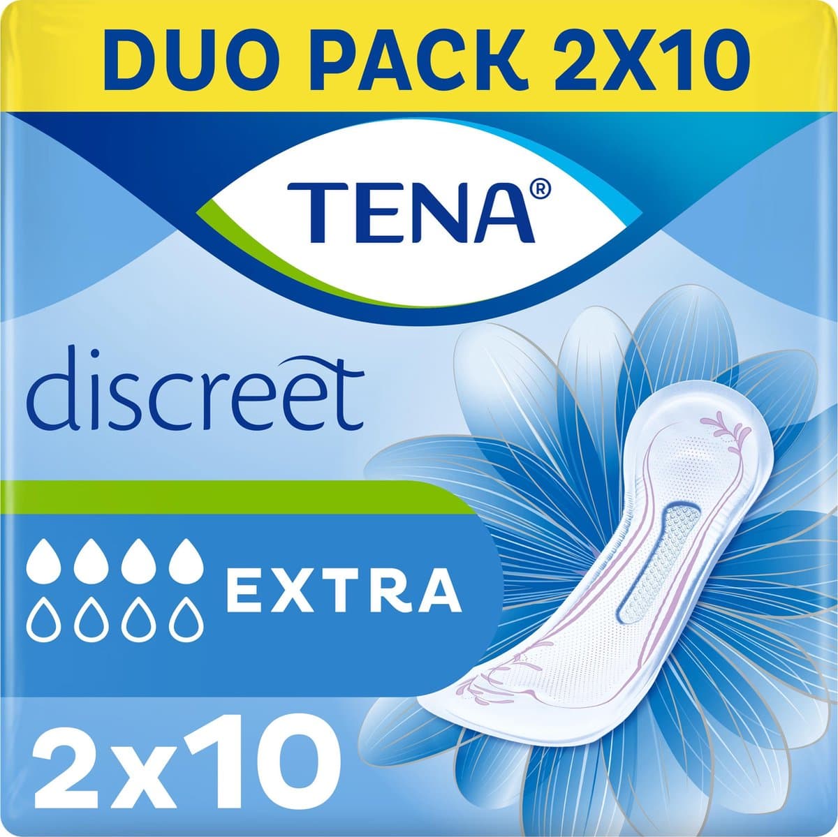 TENA Discreet Extra verbanden - 2 x 10 stuks - voor urineverlies (incontinentie)
