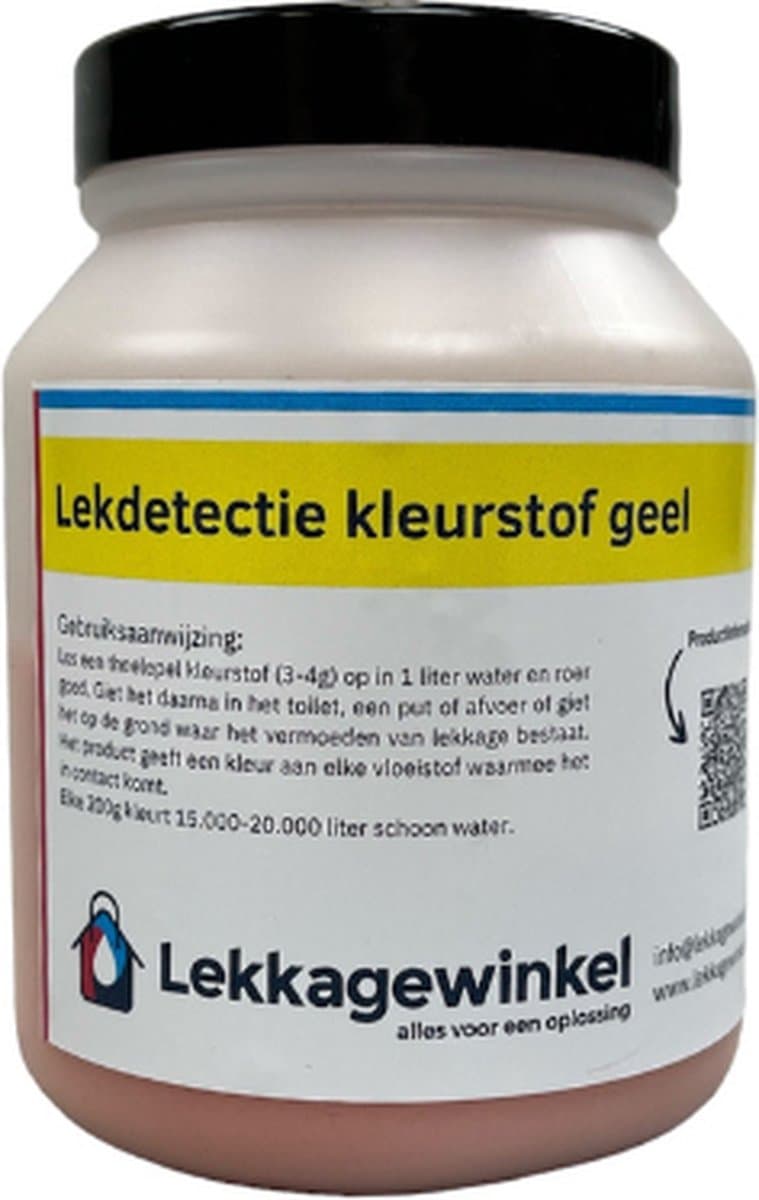 Lekdetectie kleurstof geel 200 gram - riool - traceer - lekkage - waterlekkage