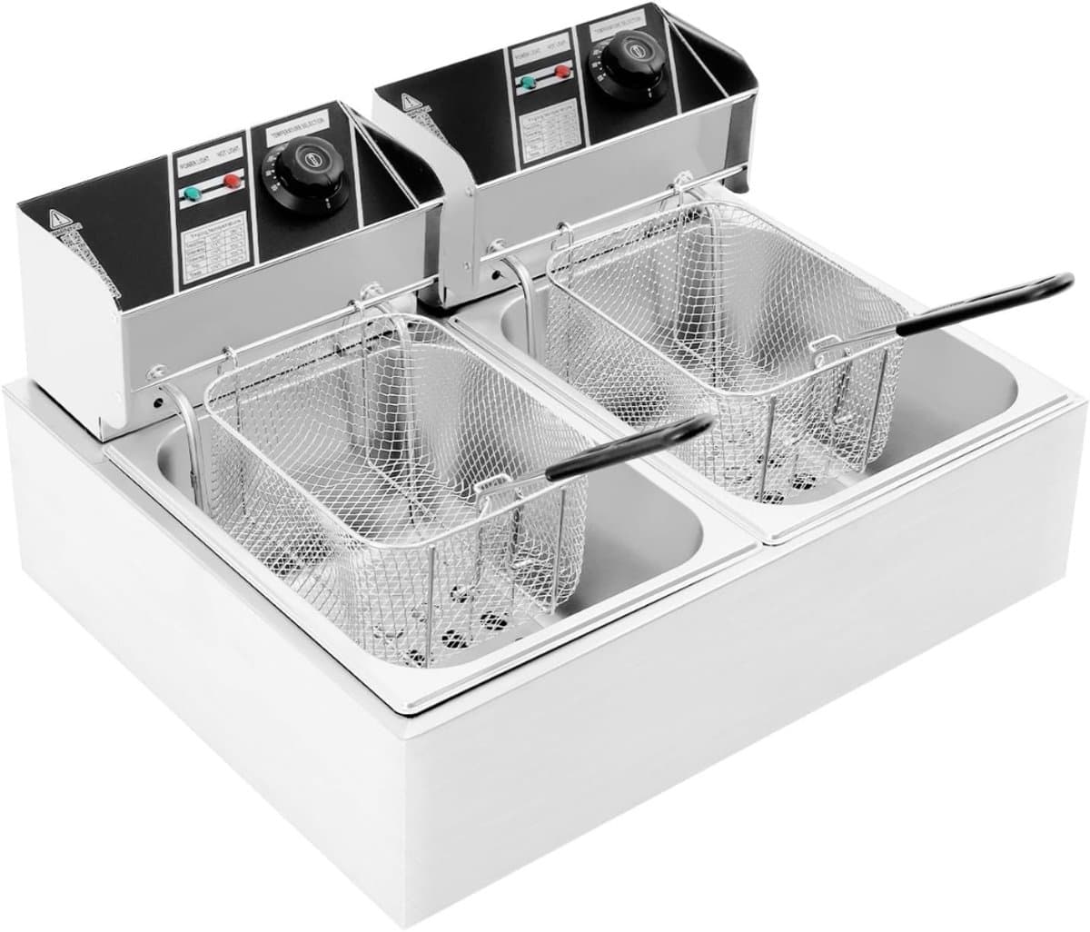 DYNA® Frituurpan dubbel - Frituurpan - Zilver - 55cmx 44cm x 30 cm; 8.4 kg