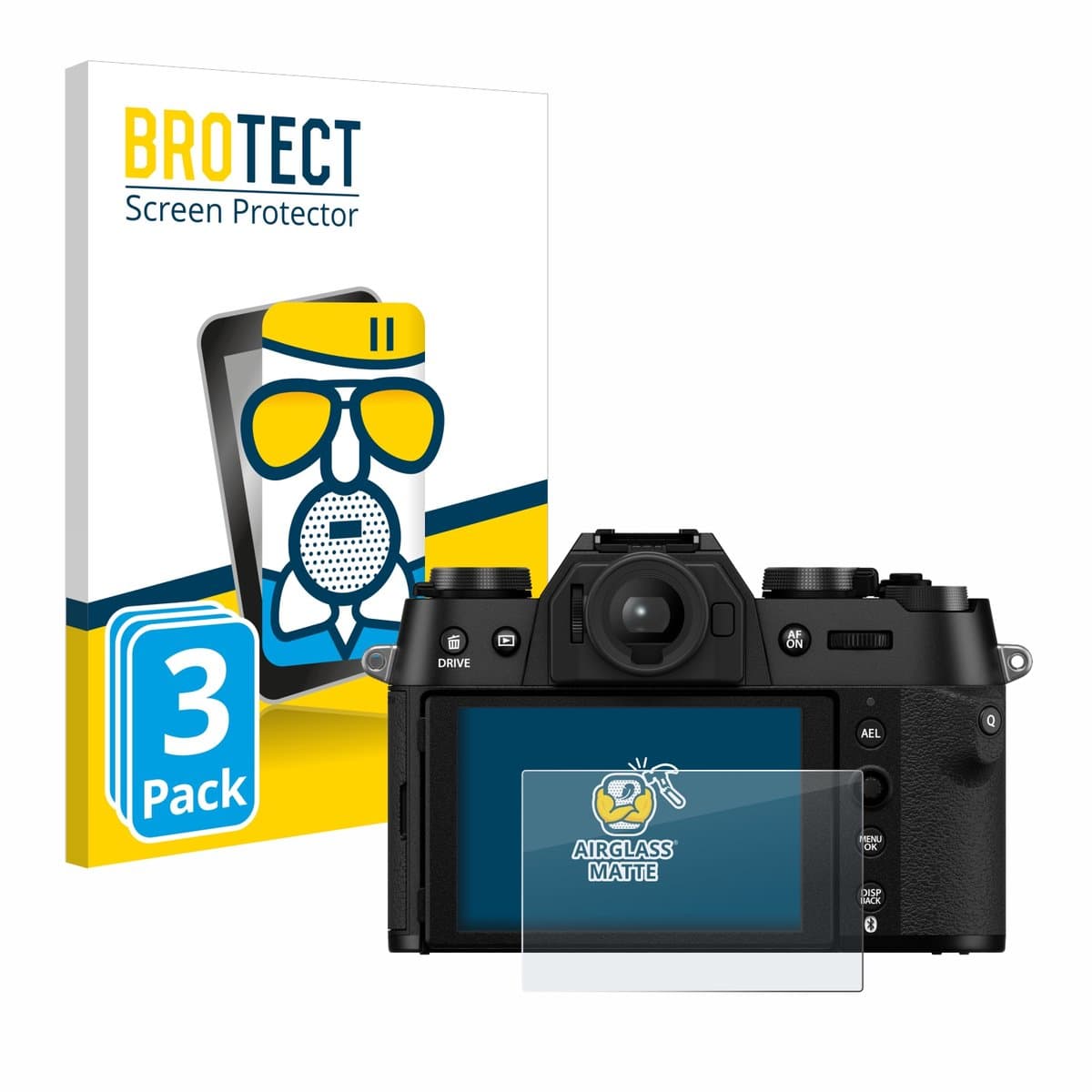 BROTECT - Screenprotector voor Fujifilm X-T50 - Folie Beschermfolie Beschermglas matte 3 Stuks