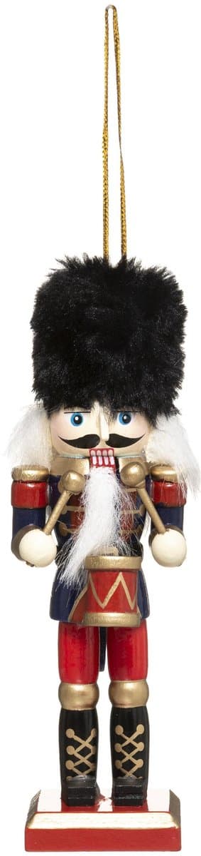 JJA - Kerstnotenkraker Hanger Hout 12 cm traditionele soldaat