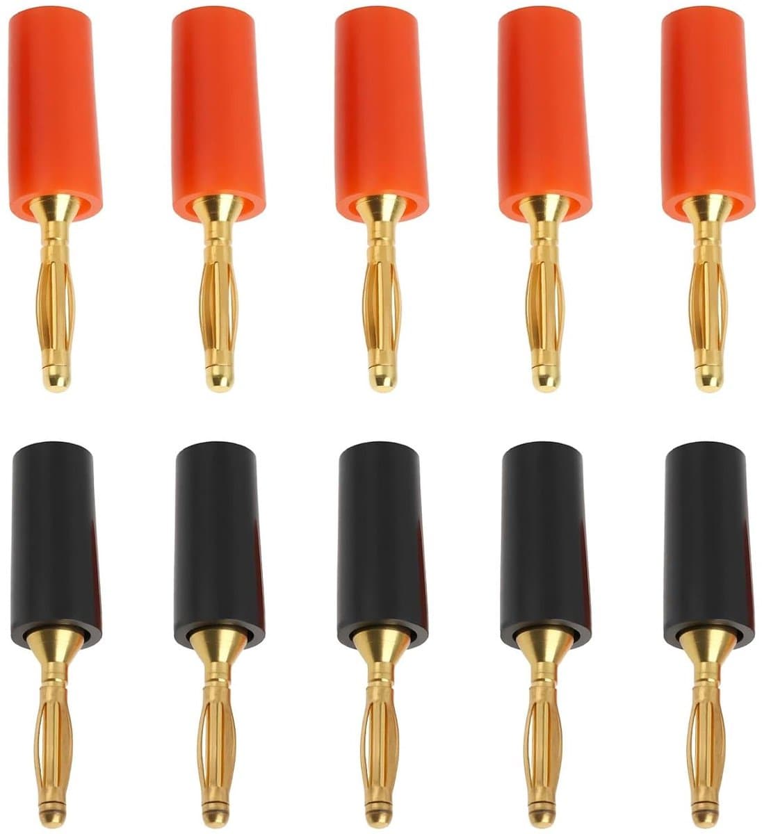 Allecto - Mini Banaan Socket Plug - Speaker Connector - Audio - 2mm - Zwart Rood - 10 stuks - Geschikt voor Audio Apparaten - Kleur Zwart Rood - Compatibel met diverse apparaten.