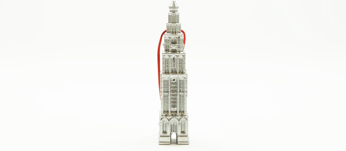 Kersthanger Martinitoren Groningen 3D geprint - Zilver