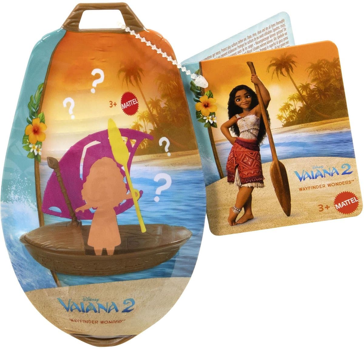 MATTEL Disney Moana 2 Wayfinder Wonders kleine pop&boot assortiment - 9 cm, multikleur