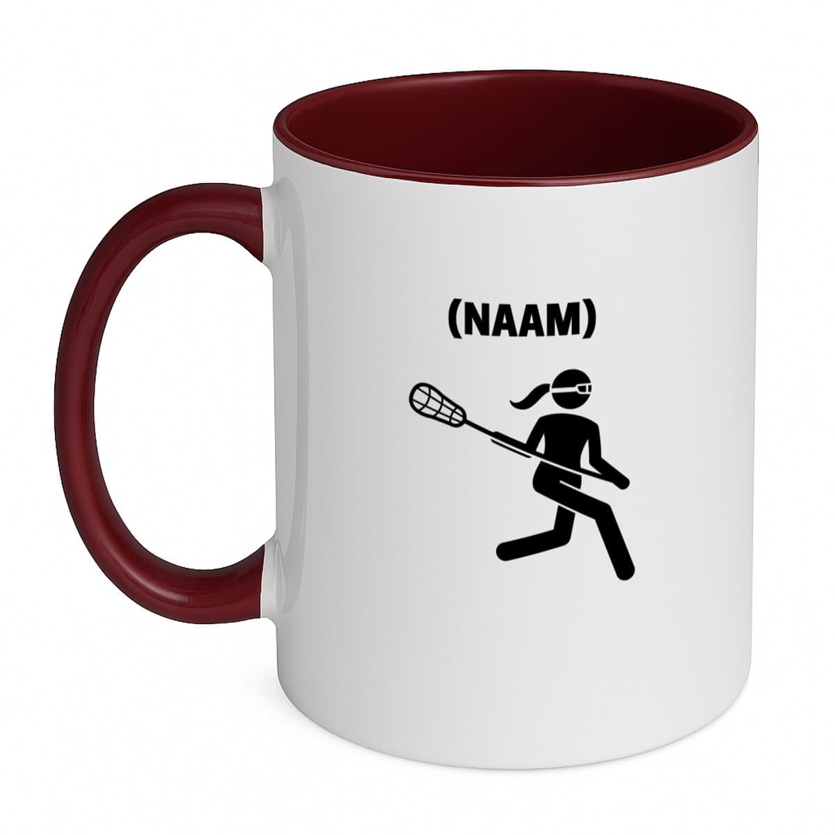 Hacebo® - Lacrosse met eigen naam koffiebeker bordeaux - Sport - Lacrosse - thee mok - koffie beker - Sport - koffiemok - 350 ML inhoud