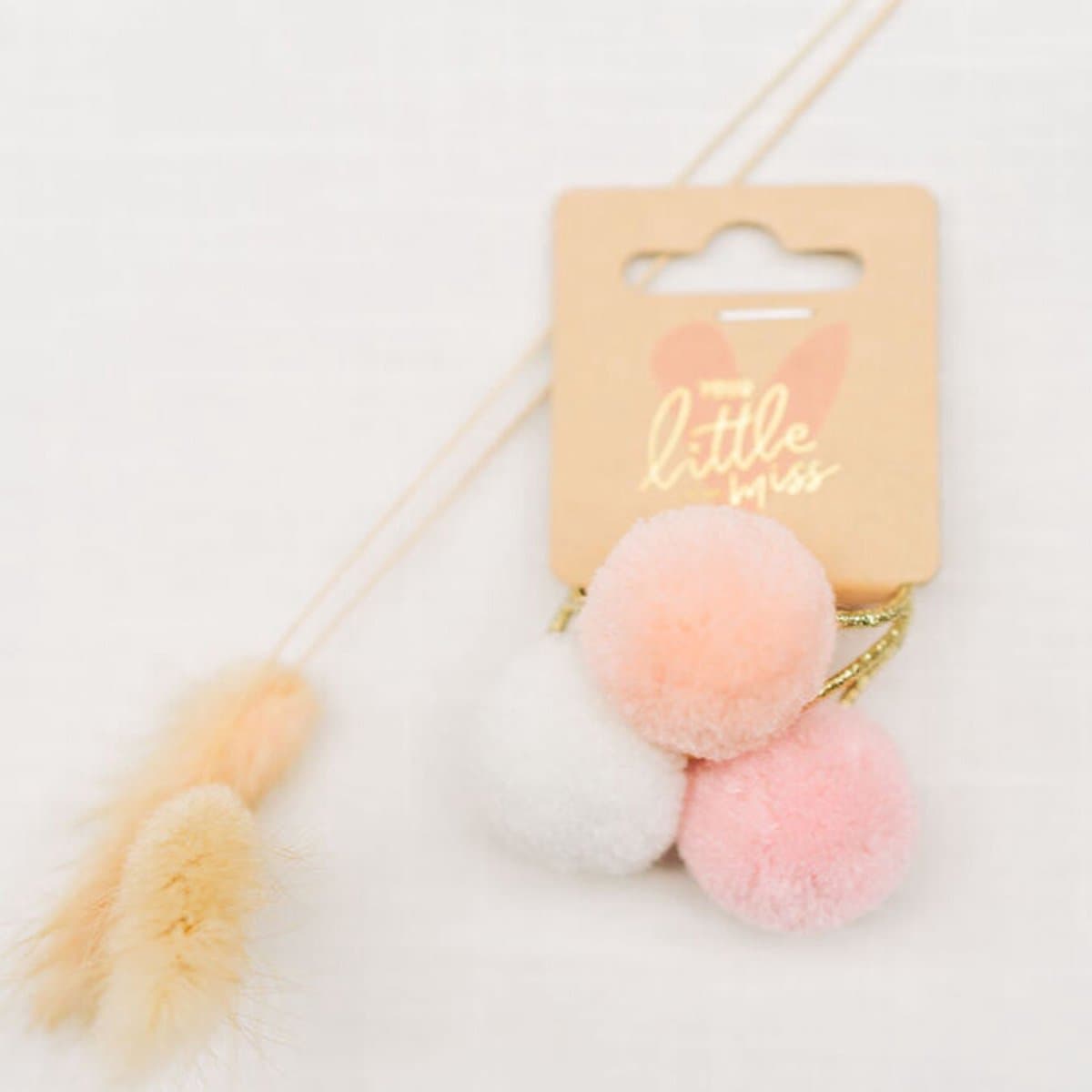 Basic haarelastiekjes met pompoms - blossom