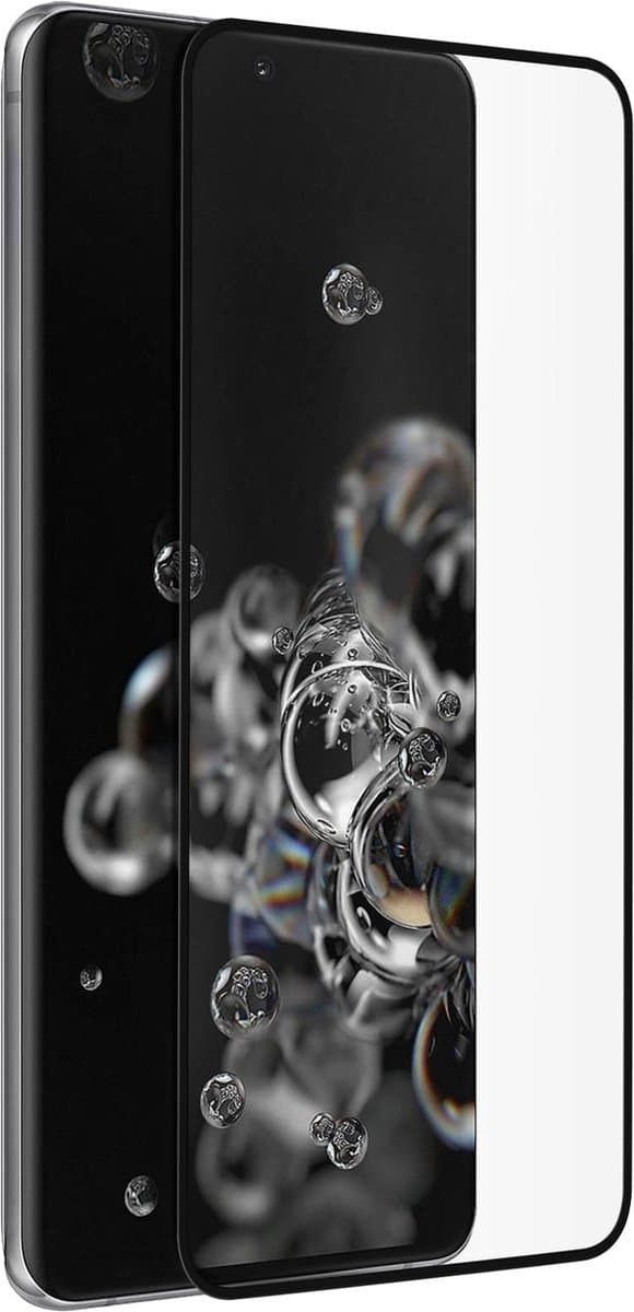 Geschikt voor Samsung Galaxy S20 Ultra Tempered Glass 9H Curved Akashi omlijnd zwart