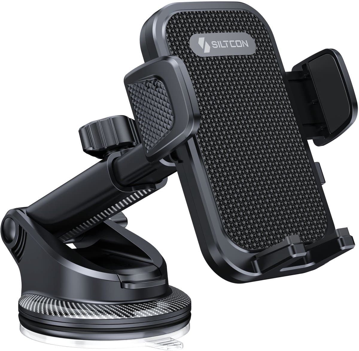 Siltcon® Telefoonhouder Auto - Extra Sterkte Zuignap voor Dashboard en Raam - Telefoonhouders Auto - GSM Houder Auto - Universeel voor alle Telefoons - Verstelbaar - Zwart
