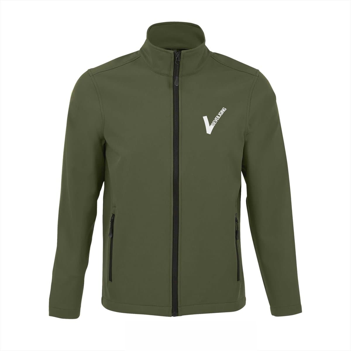 Security Softshell Jas met Beveiliging Logo – Waterafstotend – 2-Laags – Zonder Capuchon - Army - L