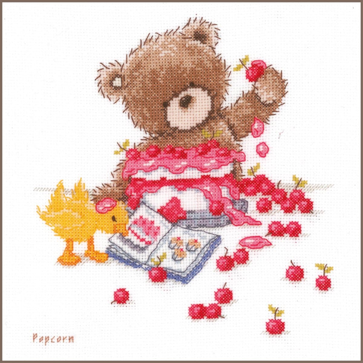 Vervaco - Telpakket kit - Popcorn Taart bakken - PN-0143712 - Borduren - Borduurpakket - Borduurpakket volwassenen