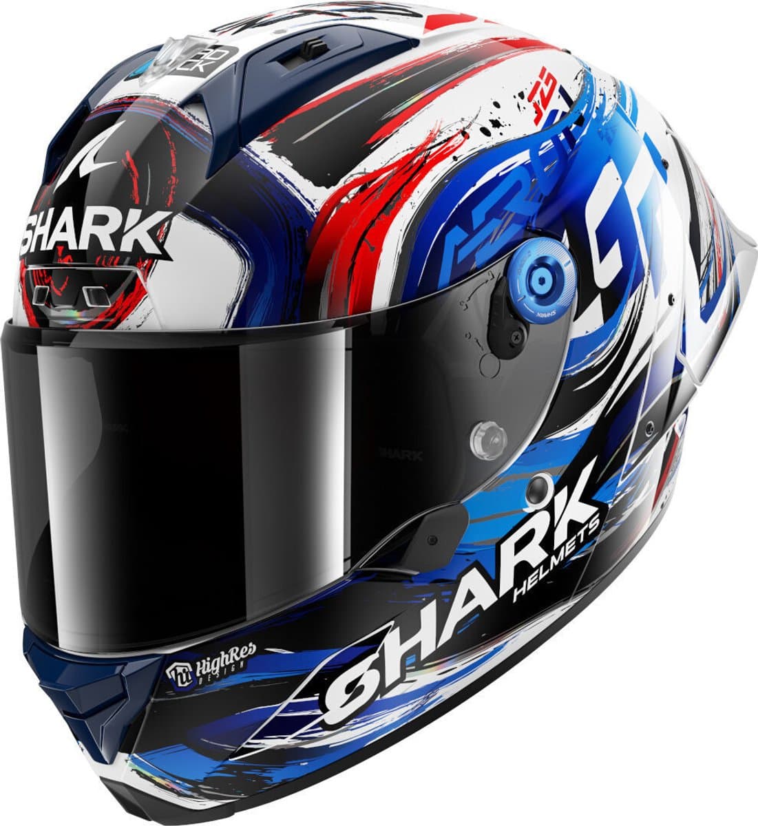 SHARK Aeron-GP FIM Racing #1 Replica Zarco Signature Wit Zwart Blauw WKB - Maat M - Helm