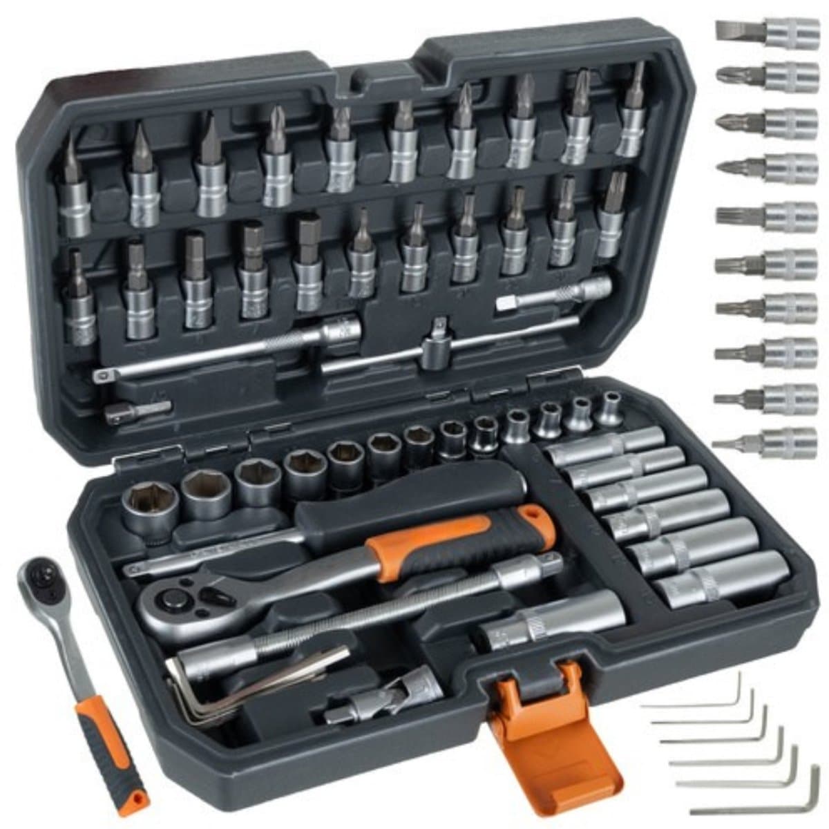 MOZY® - Gereedschapskoffer - 56 delig -Inclusief Koffer - Bits - Ratelset - Veelzijdig - Inbus
