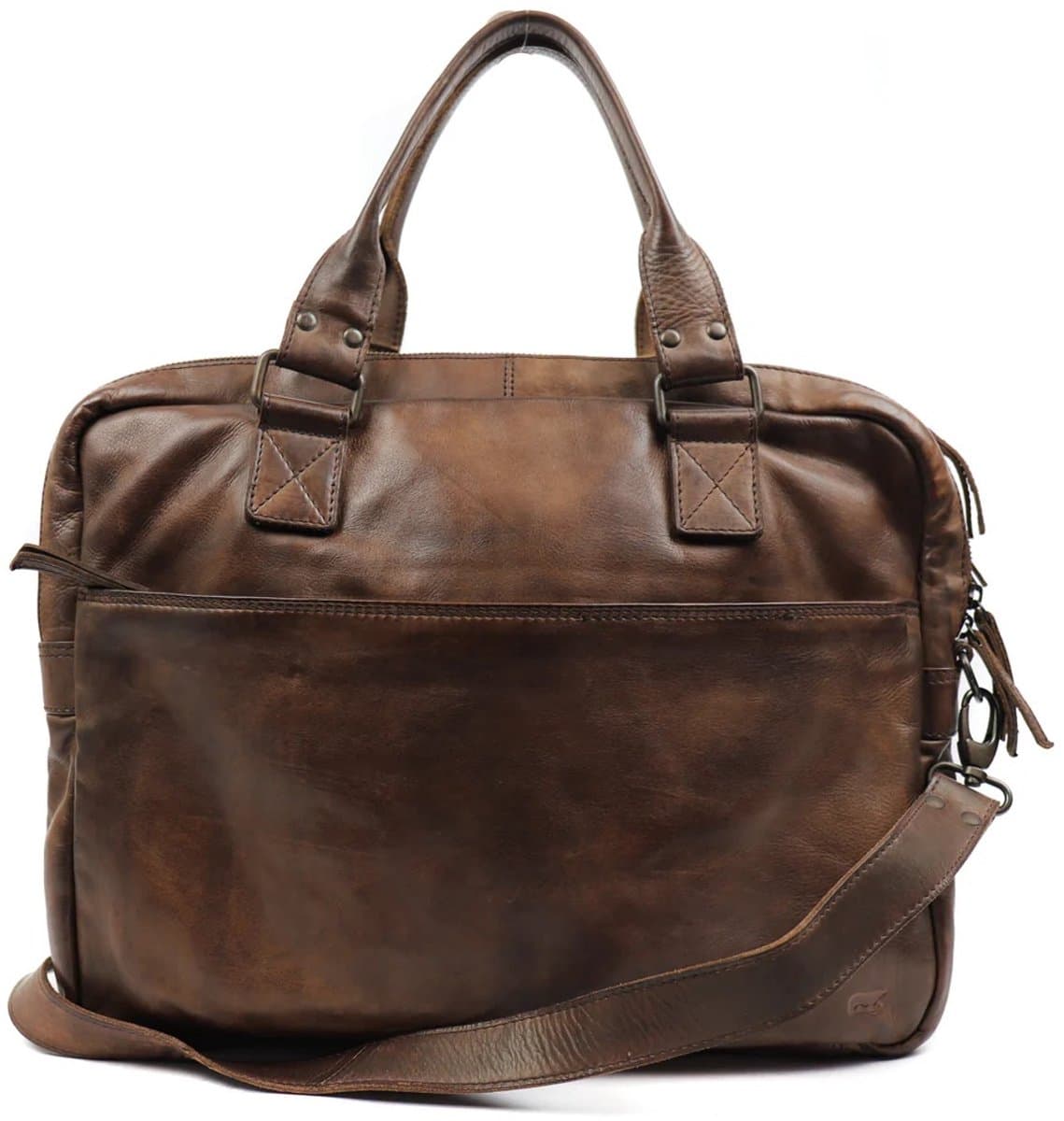 Bear Design Leandro Leren Laptoptas - 15 inch - Bruin