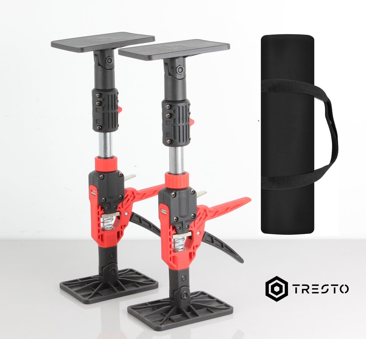 TRESTO - Bouwstempel - Telescopische Steunstang 37 - 55cm – Verstelbare Montagehulp & Cabinet Jack – 2 Stuks - Ideaal voor Kastmontage en Kluswerk
