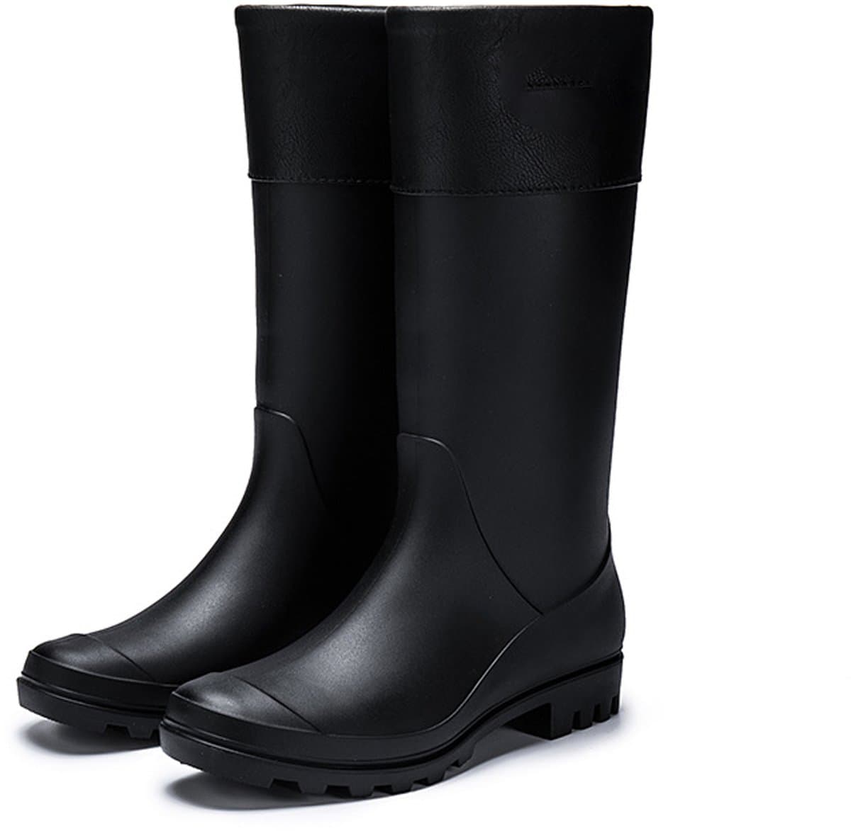longziming -Dames Regenlaarzen – Waterdicht & Antislip – Knielang Design – Comfortabele Binnenzool – Lichtgewicht Rubber – Zwart – Maat 36 – 1 Paar