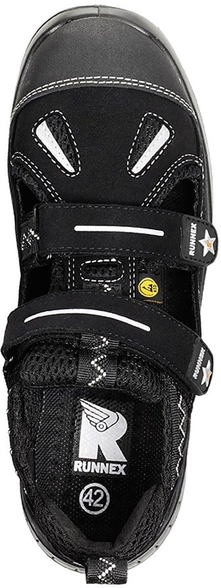 RUNNEX S1-ESD-Sicherheitshalbschuh TeamStar Schwarz/Silber-46