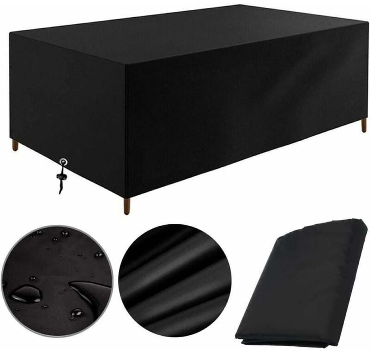 Elkuaie Beschermhoes Tuinbank - Tuinbankhoes - Waterdichte Bescherming voor Buiten 163x66x89 cm - 1 Stuk - Zwart