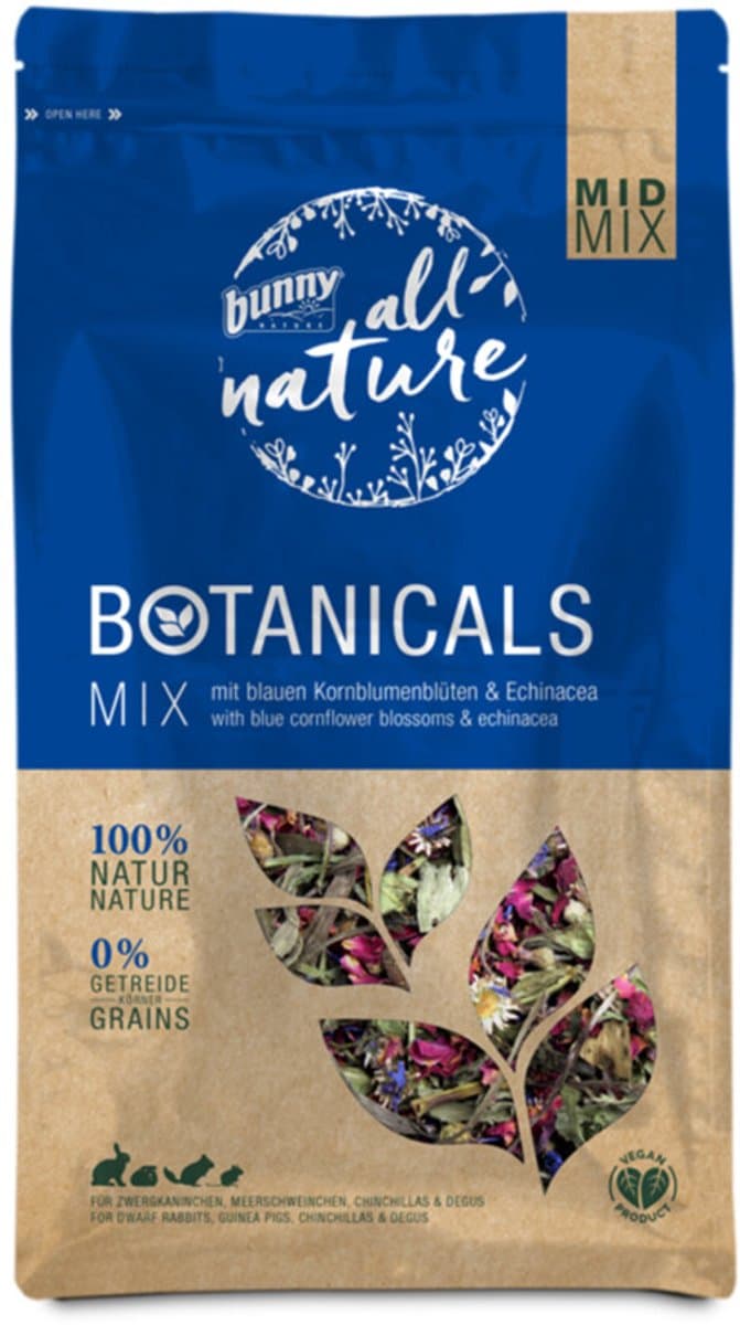 Bunny Nature Botanicals Mid Blue Cornflower Blossoms & Echinacea - 4 x 120 gr - Voordeelverpakking