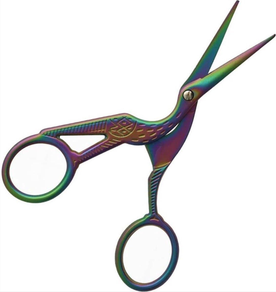 *** Originele Parelmoer Ooievaars Minischaar – Borduurschaar Regenboog – 11,5 cm – Borduren & Naaien - van Heble® ***