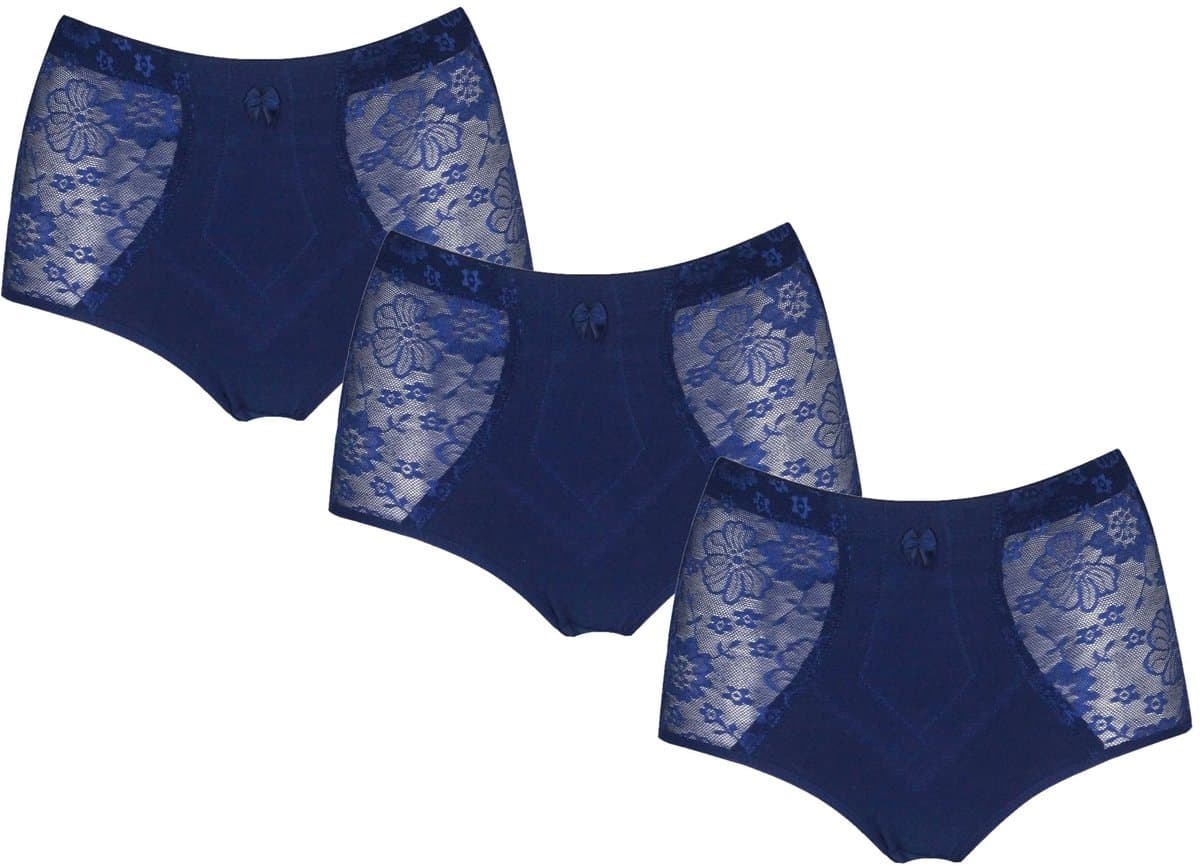 JC 3-Pack Licht corrigerende dames slips H201 Marine - maat 3XL