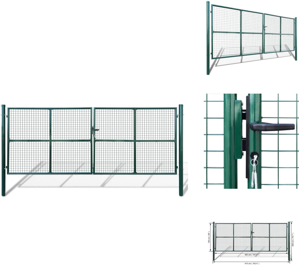 vidaXL Tuinpoort - Tuinpoorten - Tuin Poort - Tuin Poorten - Poort 415x200 cm / 400x150 cm mesh