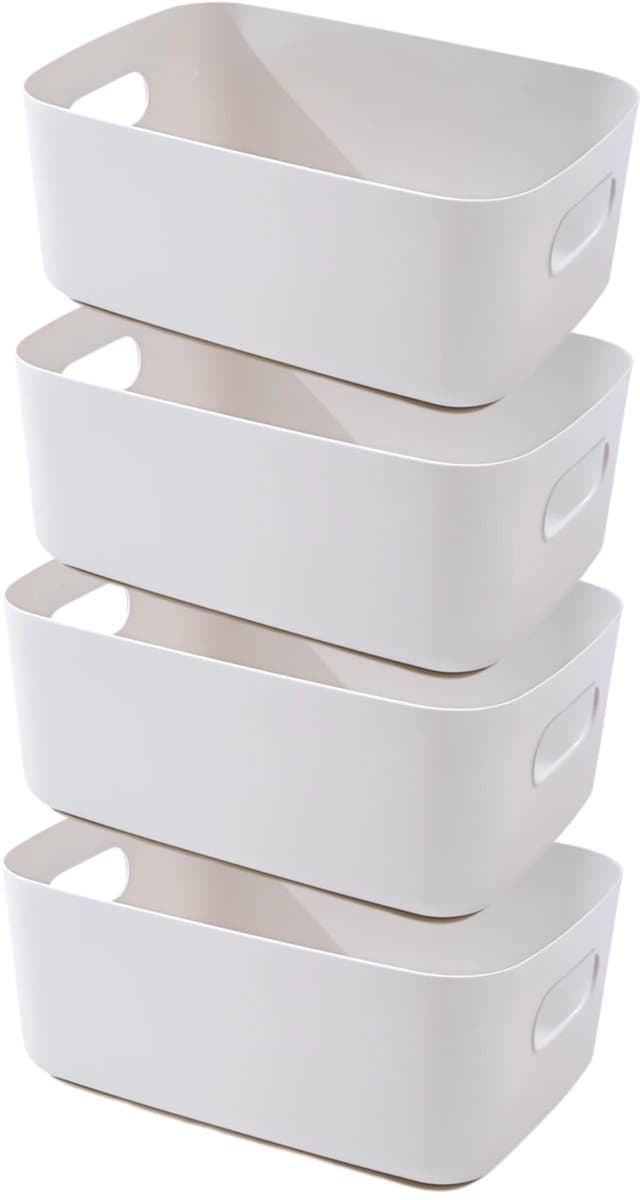 My Ninki ® Stapelbare Opbergmanden Set met Handgrepen voor Badkamer en Keukenorganisatie