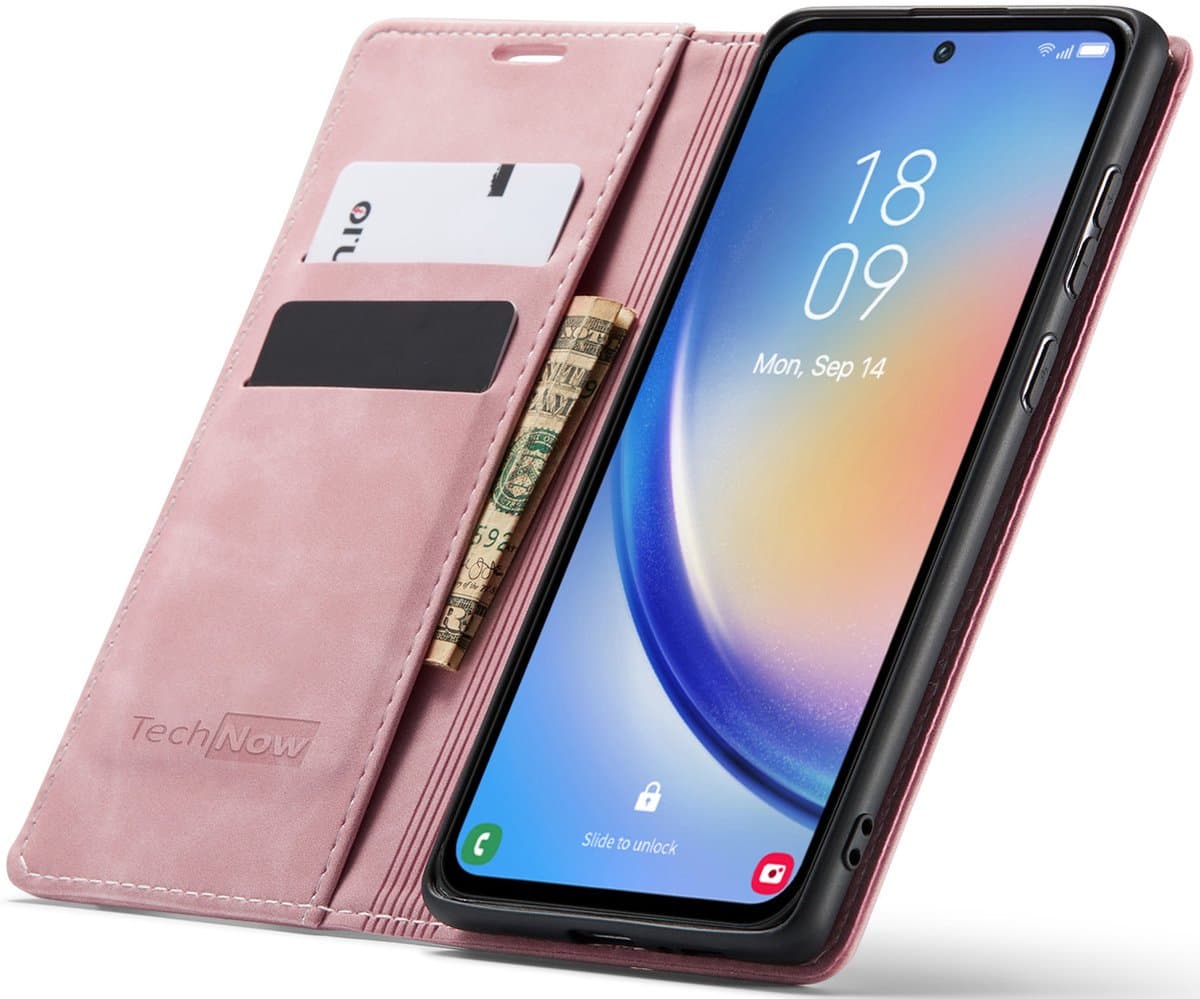 Hoesje geschikt voor Google Pixel 9a - Book Case Leer Slimline Roze