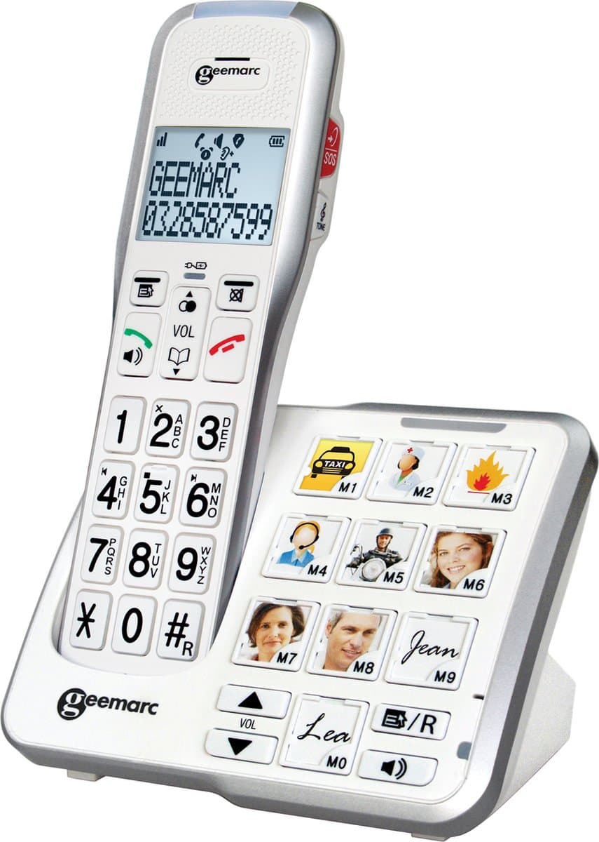 GEEMARC AmpliDECT595 PHOTO Single DECT draadloze telefoon met FOTO-toetsen en 50 dB GELUIDSVERSTERKING - Geschikt voor SLECHTHORENDEN en SLECHTZIENDEN - Antwoordapparaat
