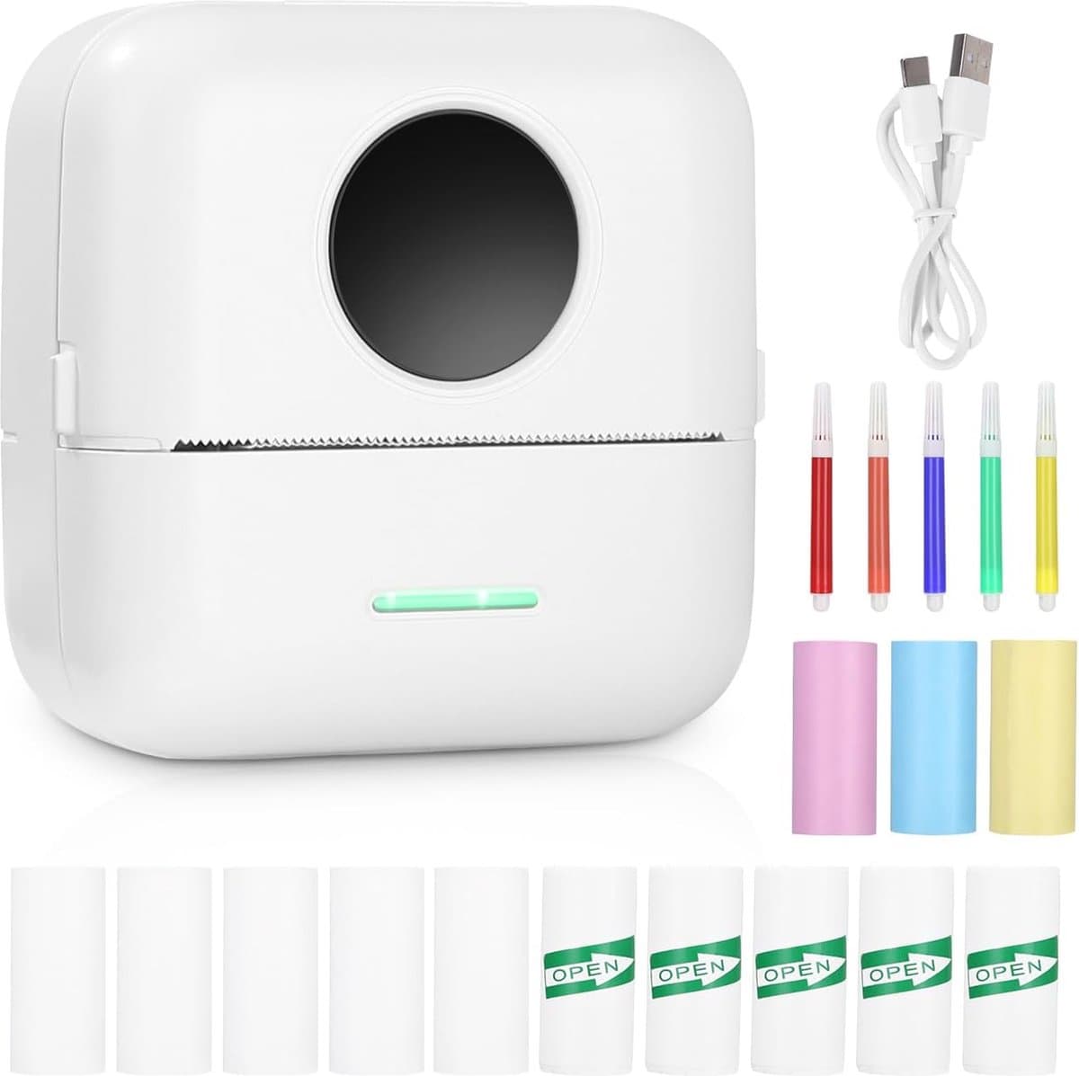 Draadloze Mini Thermische Fotoprinter met 13 Rollen Papier voor Smartphone