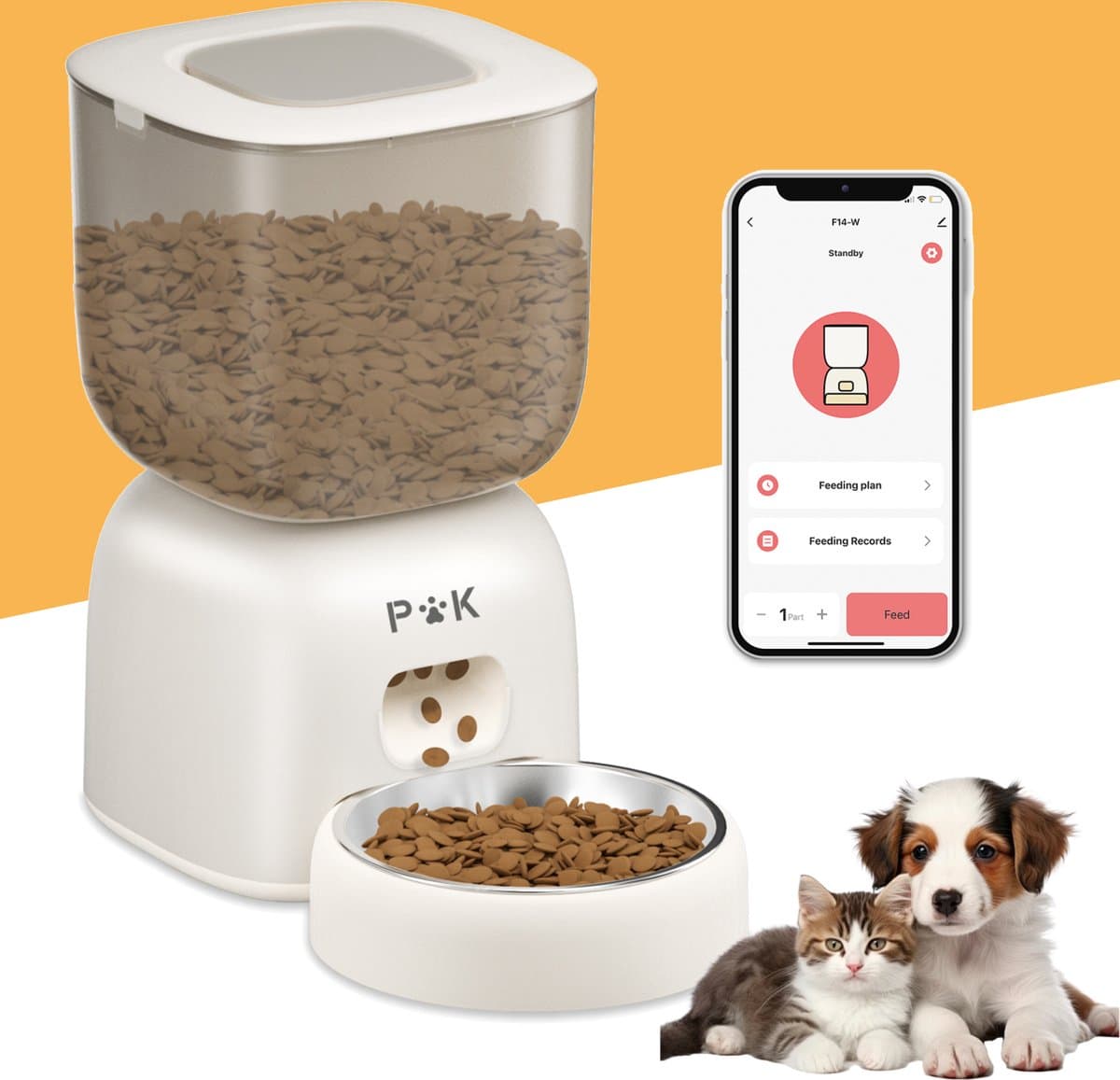 PUPPY KITTY® Automatische Voerbak 3L - Kat en Hond - Voerautomaat Met App - WiFi - Voice Recorder - Voerautomaat hond - Voerautomaat dispenser kat