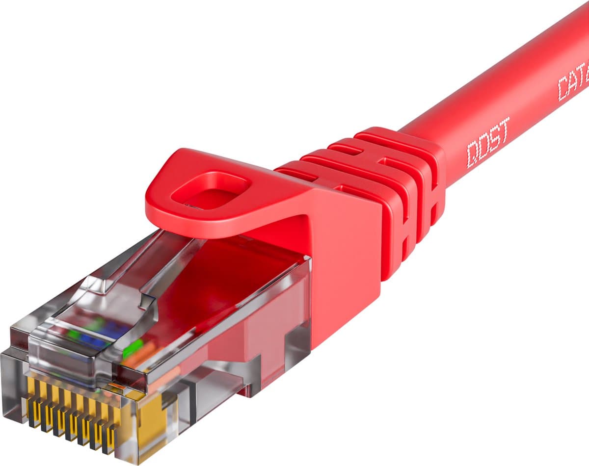 Qost - CAT6 internetkabel - CCA / UTP - 10 Gbps / 250 MHz - RJ45 Connectoren - Patchkabel / Netwerkkabel - 25 meter - Rood