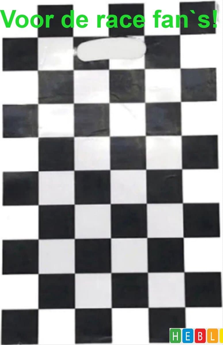 10 Stuks Uitdeelzakjes voor Traktatie, Cadeautjes en Snoepzakjes - Geblokte Vlag - Kinderfeestje - van Heble®