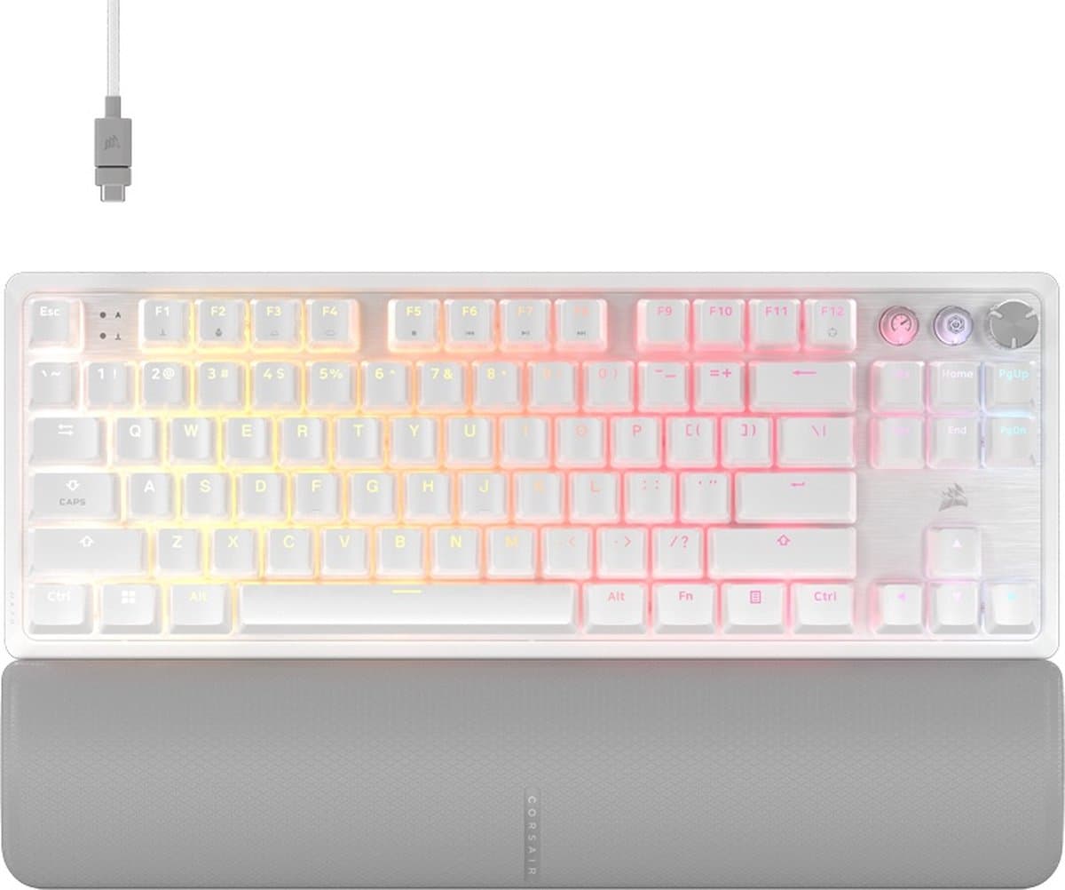 Corsair K70 PRO TKL - Mechanisch Gaming Toetsenbord - Multi Platform - RGB LED - QWERTY - Wit