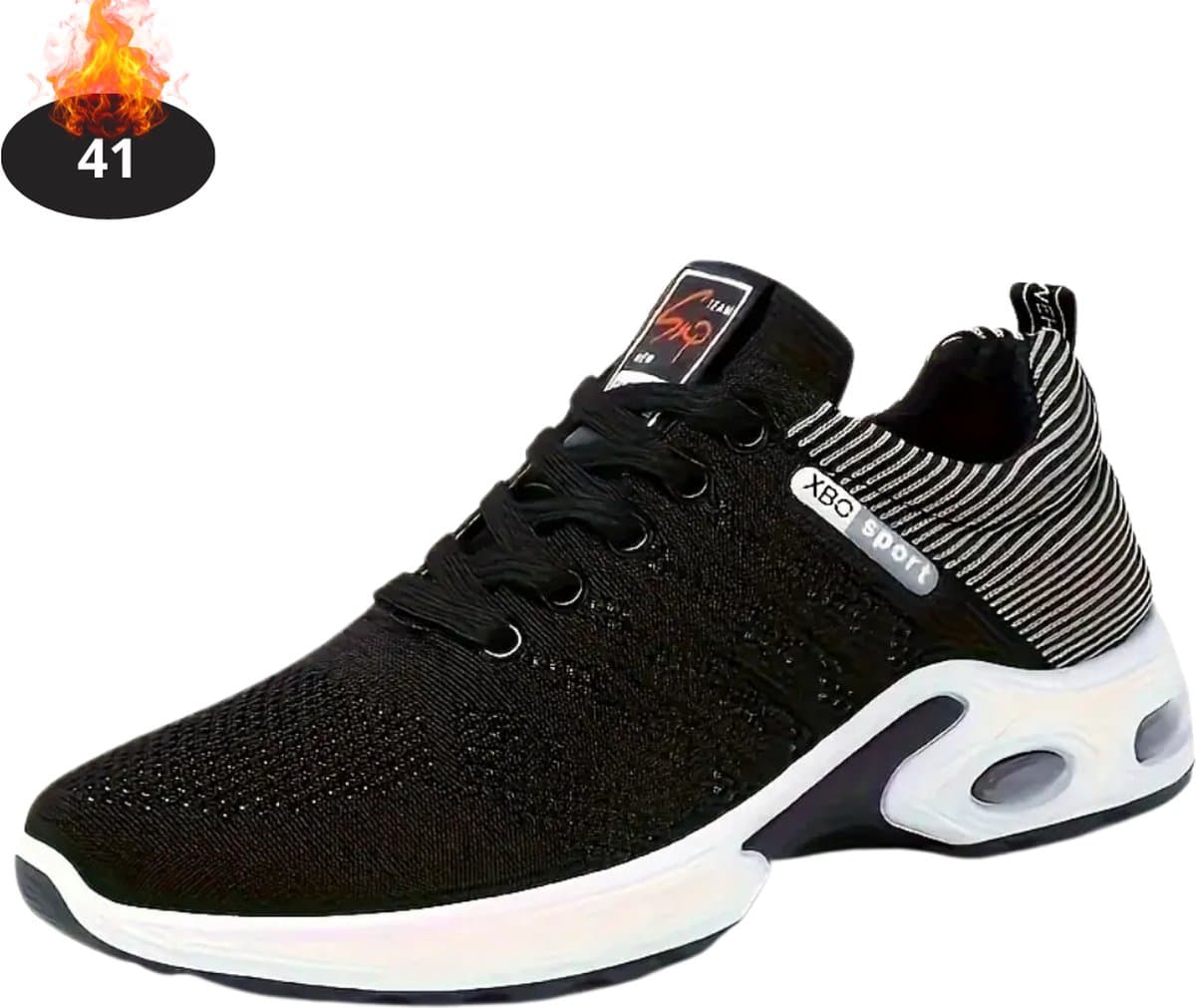 Nivard Schoenen Heren - Sneakers - Comfortabel - Sportief - Casual - Volwassen - Zwart/Wit - Maat 41