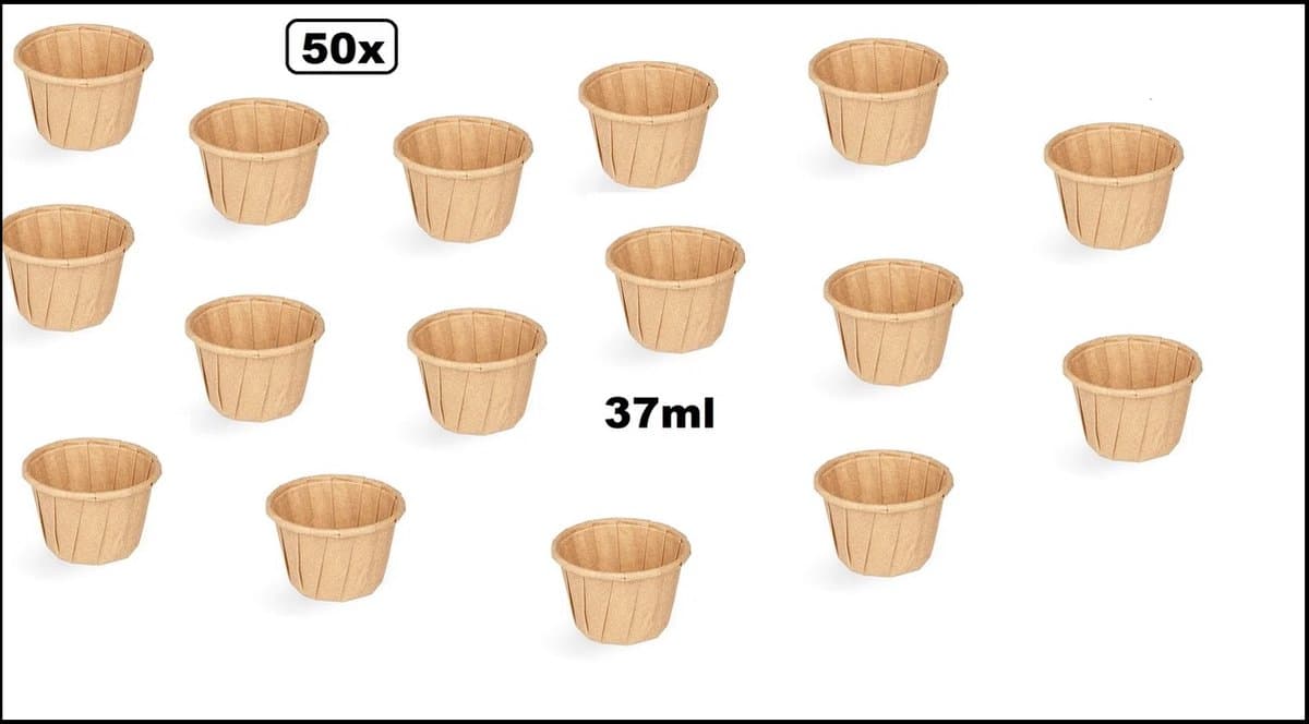 50x Sausbakje souffle kraft 37cc - papier composteerbaar saus mayonaise ketchup mosterd bakje eten food