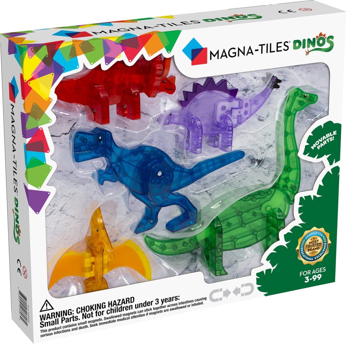 Magna Tiles - Dino Set - Magnetisch Speelgoed 5 stuks