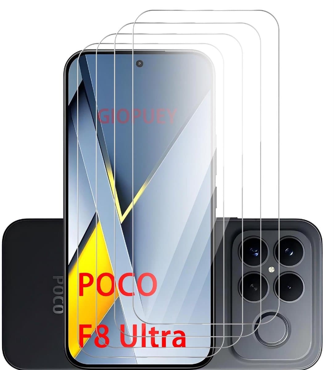 Dailygoods - 4 Stuks Schermbeschermer voor Xiaomi Poco F8 Ultra, Krasbestendig Gehard Glas