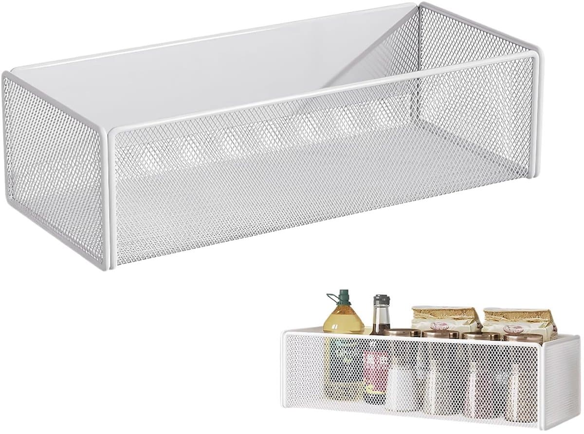 Dailygoods- Koelkastrek met sterke magneten - Magnetisch kruidenrek - Keukenorganizer - Plank voor specerijen - Draagvermogen 7,5 kg - Groot formaat 27 x 7,7 x 12 cm - Magnetisch Rek