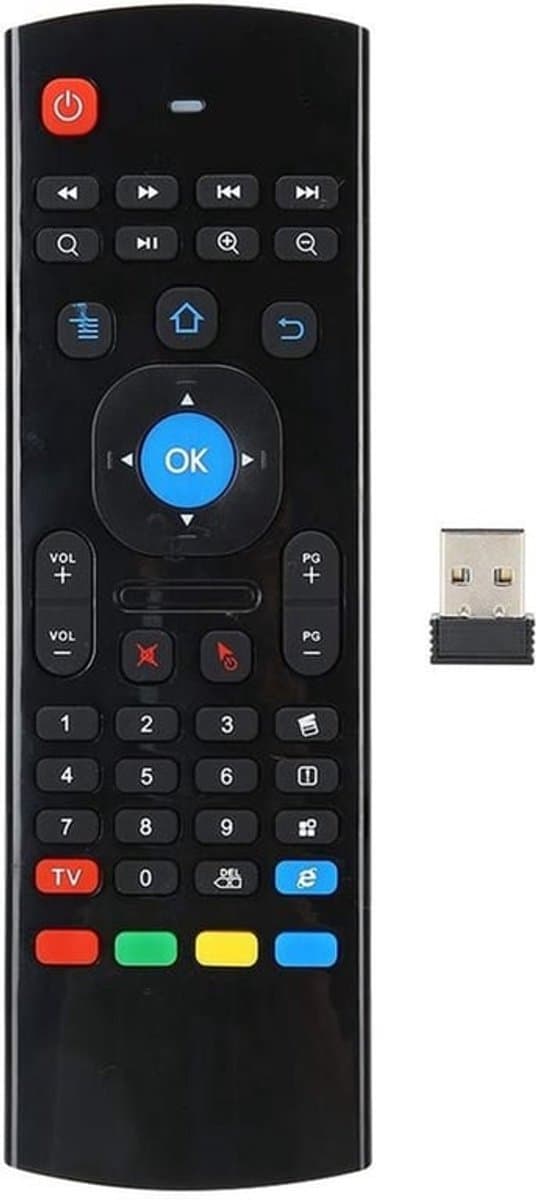 - Draadloze Air Fly Mouse - Infrarood Afstandsbediening - Zwart - 6-assige Gyroscoop - Geschikt voor Computer, TV en Gameconsole - Topkwal