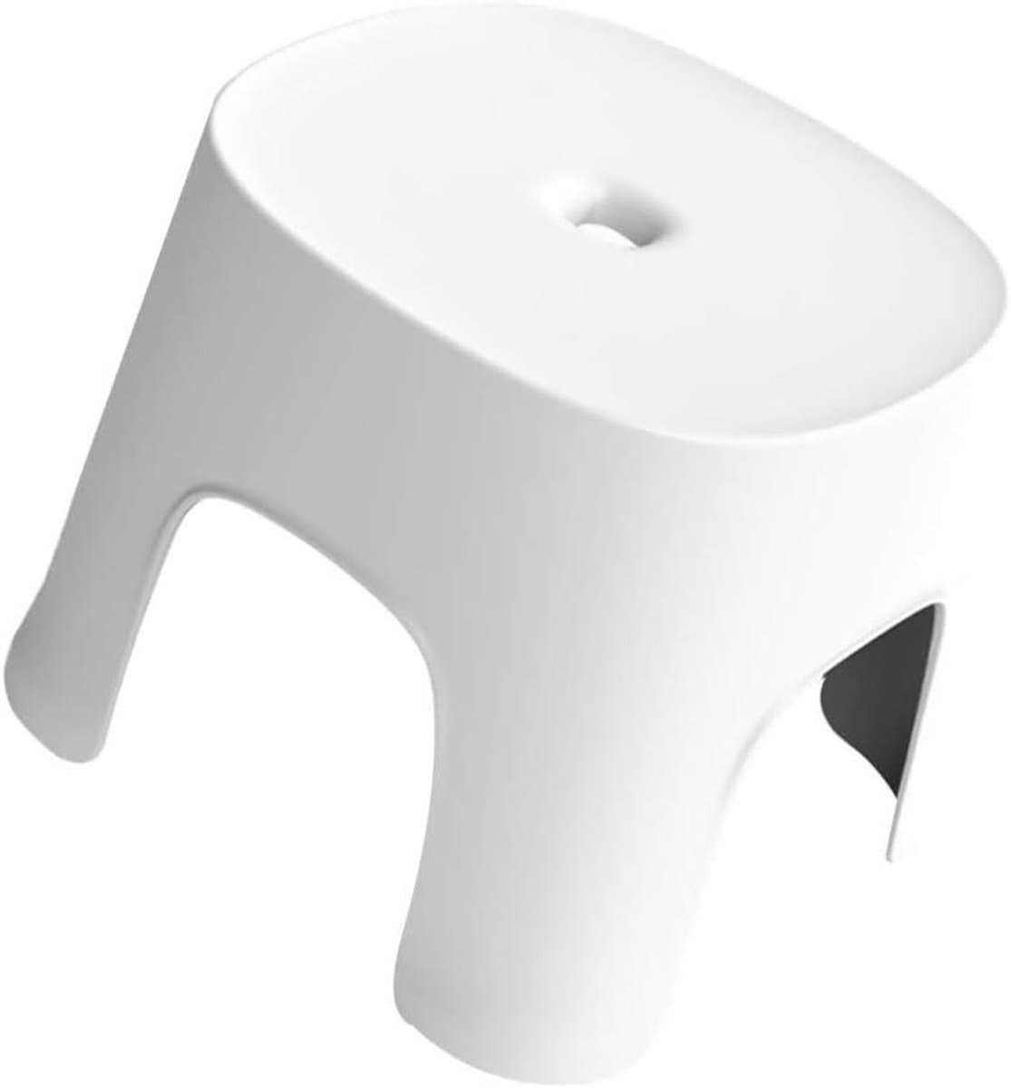 Kinderkrukje Plastic Krukje - Opstapje Peuter Helper - Zindelijkheidstraining Tandenpoetsen - Antislip Krukpoten - 26x24x23cm - Wit