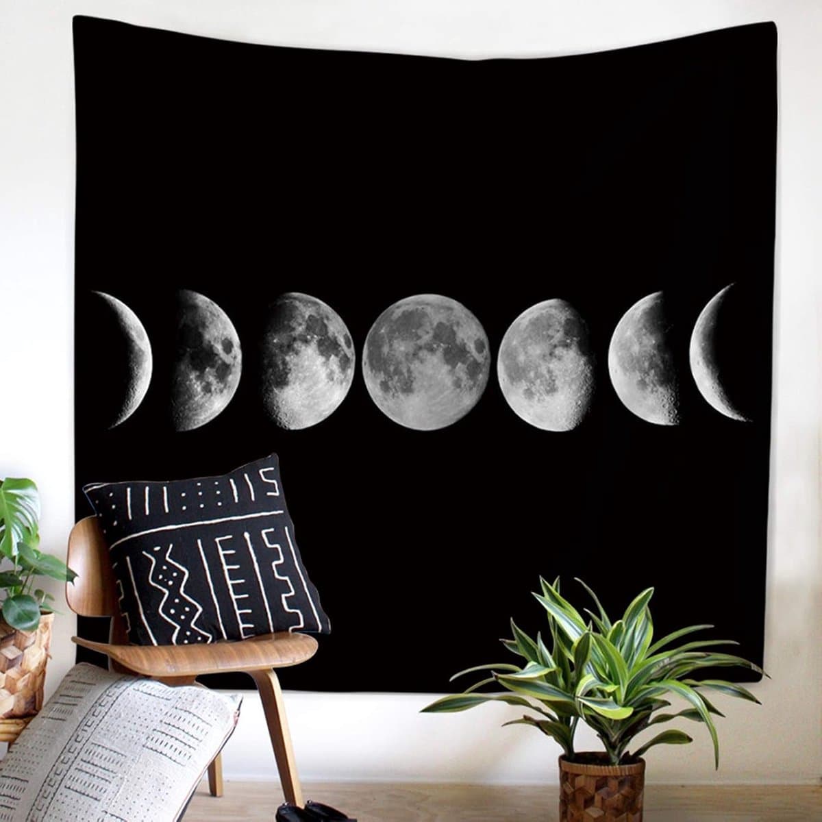 Decoratieve Wanddecoratie - Wandkleed Muurkleed - Woonkamer Aankleden - Veelzijdig Gebruik - 150x130 cm - Zwart