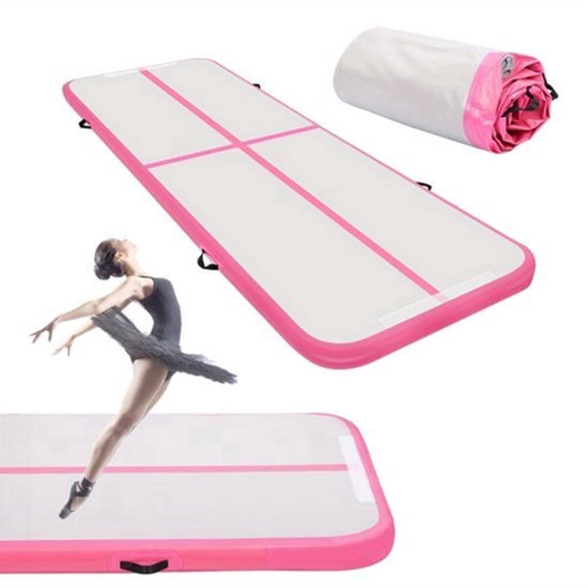 Luchtmatras – Opblaasbare Gymnastiekmat – Yogamat – Trainingsmat – Fitnessmat – 3 Meter Lang – Duurzaam PVC