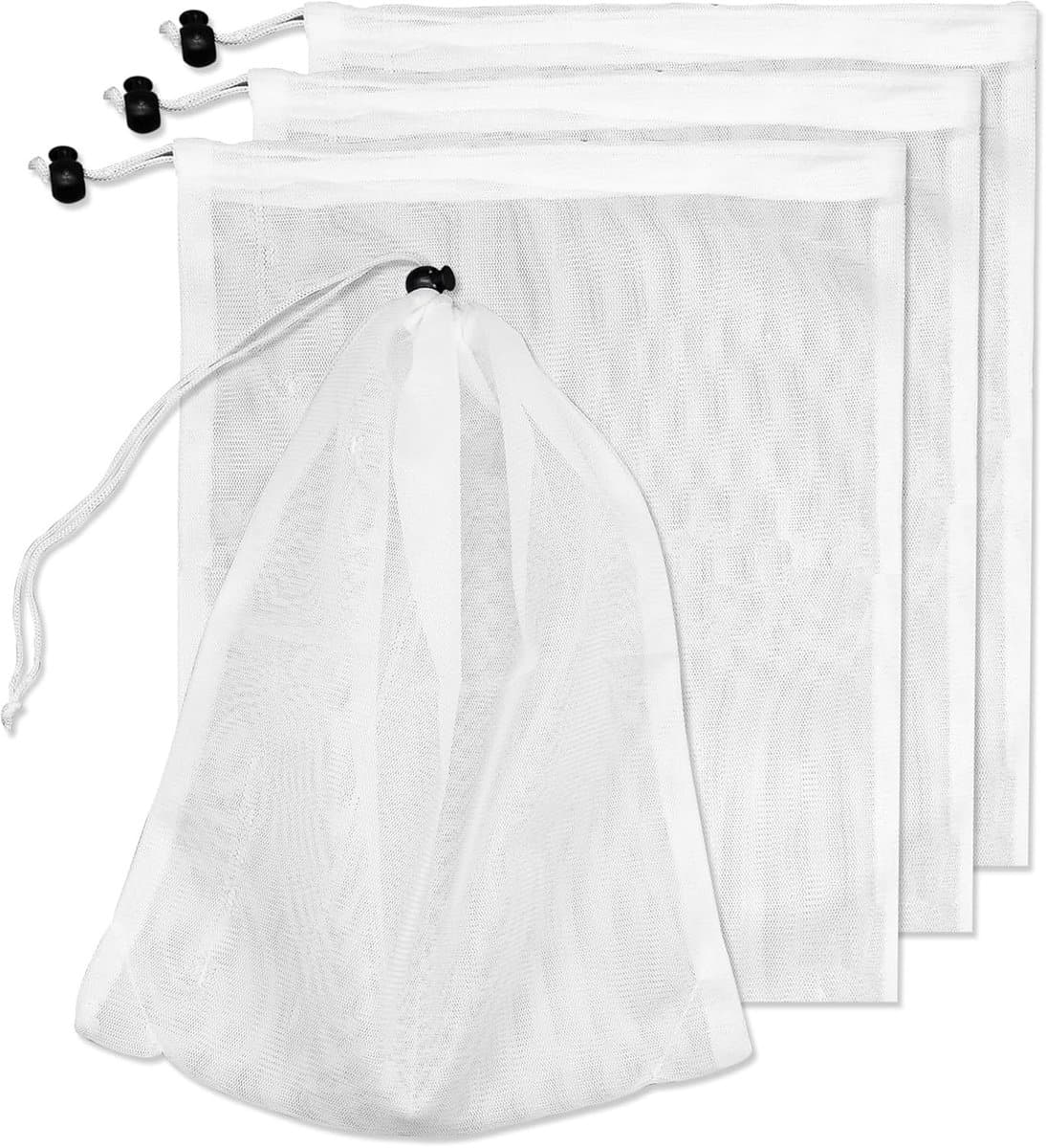 Omgoods- Zwembadstofzuigerzak 4 stuks - Fijnmazig Gaas - Vergrendelingskoord - Nylon - Geschikt voor Zwembaden/Aquaria - 22x32 cm - Vacuümzak