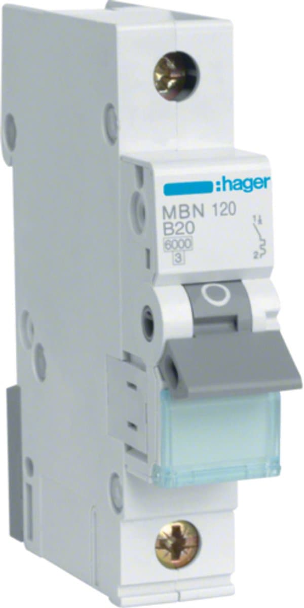Hager MBN120 Zekeringautomaat 1-polig 20 A