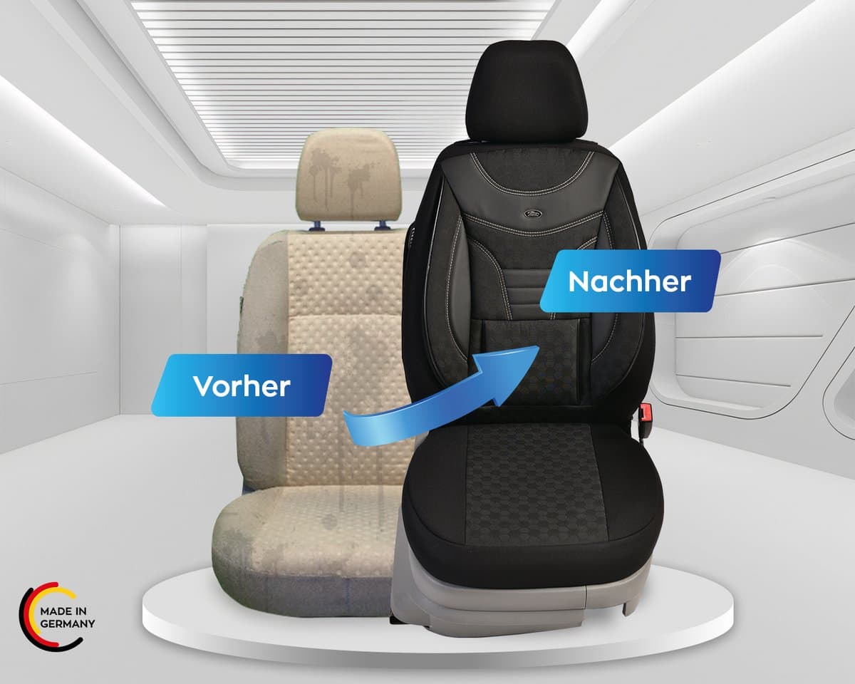 Autostoelhoezen voor bestuurders- en passagiersstoel geschikt voor Mazda CX Bj 2006-12 – Zwart